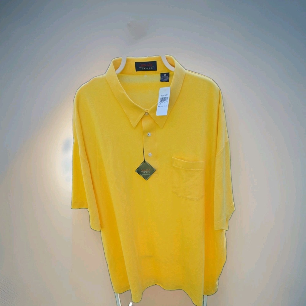 Cotton Mist By Enro Men's Sz. 5X Polo Shirt - Cotton/ Polyester Blend NWT Yellow